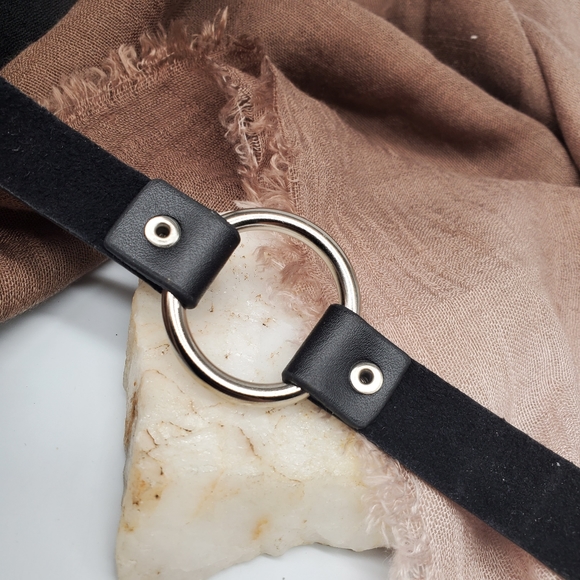 Black Genuine Leather Necklace Sexy CHOKER Bracelet Choker Necklace - Picture 7 of 10